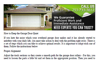 How to Keep the Garage Door Quiet in University Place